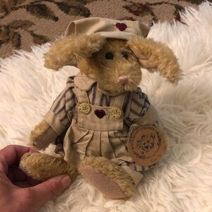 Boyds Bears Beige Tan Striped Bunny Plush